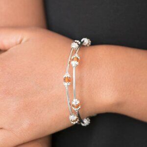 Paparazzi Jewelry Accessories - Into Infinity - Orange Bracelet - Vintage